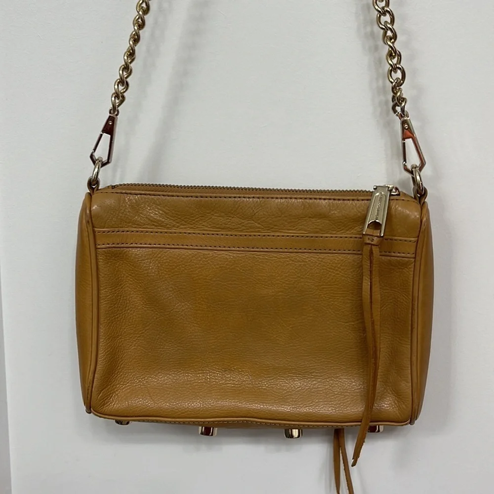 Rebecca Minkoff tan leather crossbody bag small
